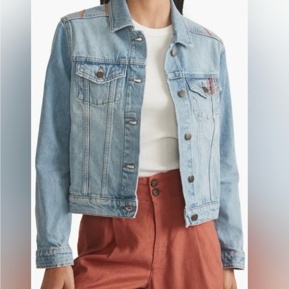 Marine Layer Embroidered Denim Jacket with Sunburst Design Size M - Picture 2 of 12